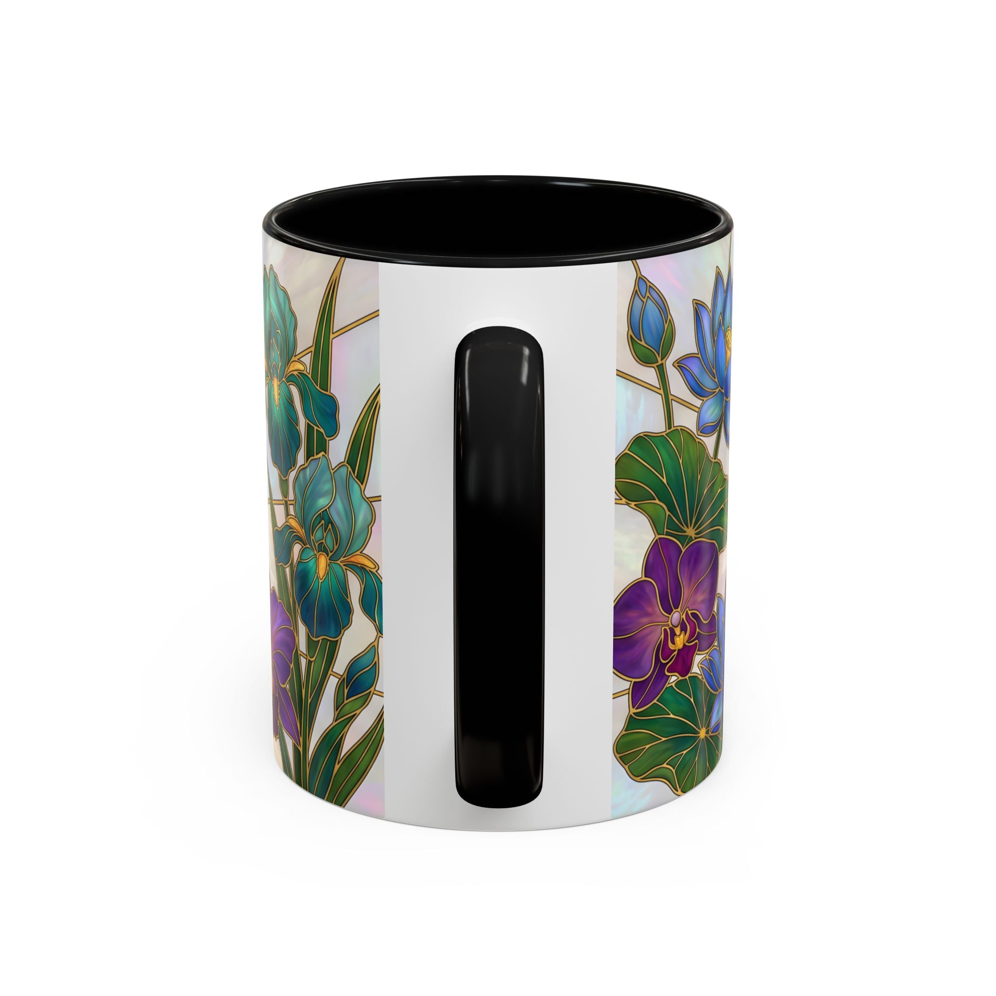 Floral Peacock Stained Glass Style Mug