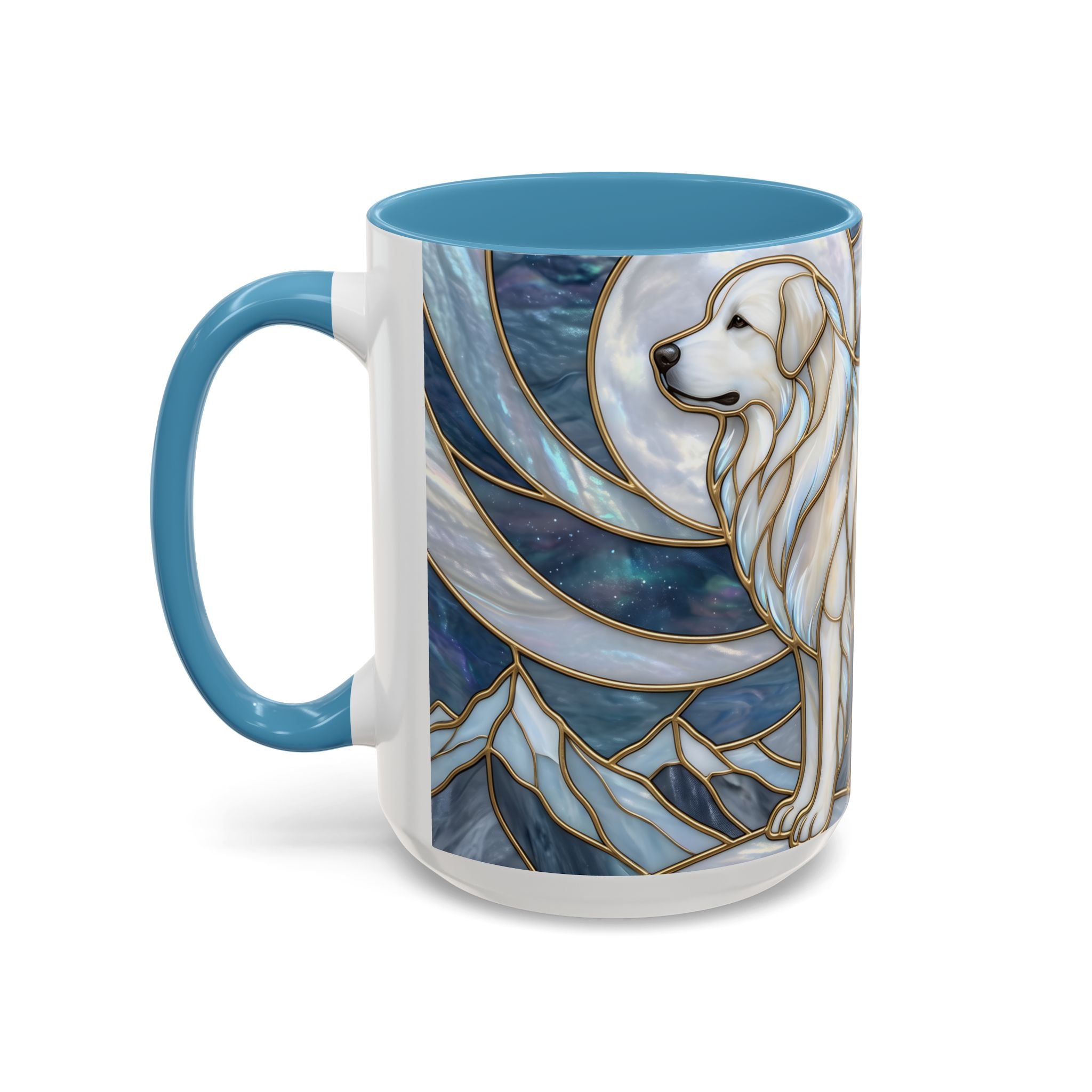 Moonlight Great Pyrenees Stained Glass Style Mug
