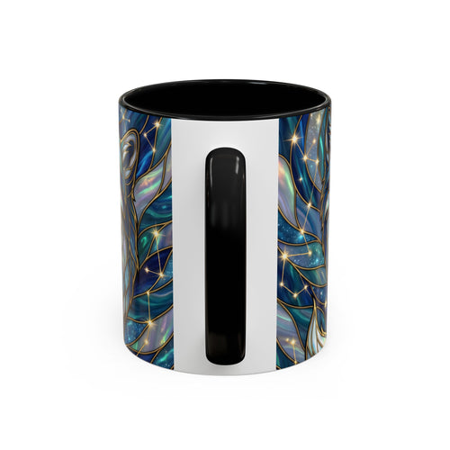 Celestial Blue Fox Stained Glass Style Mug
