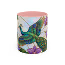 Flying Peacock Stained Glass Style Mug