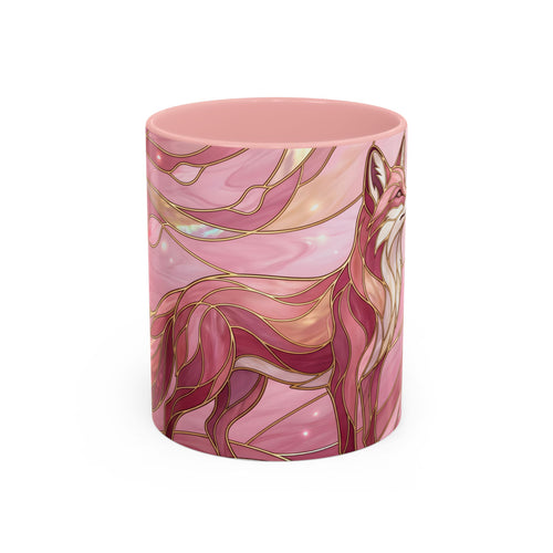 Rose Glow Fox Stained Glass Style Mug