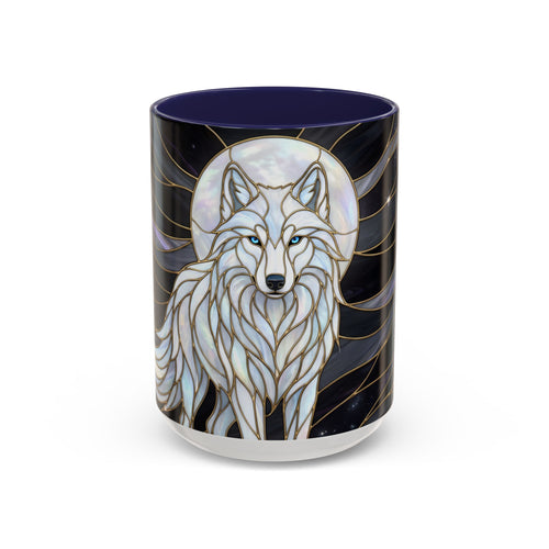 Night Wolf Stained Glass Style Mug