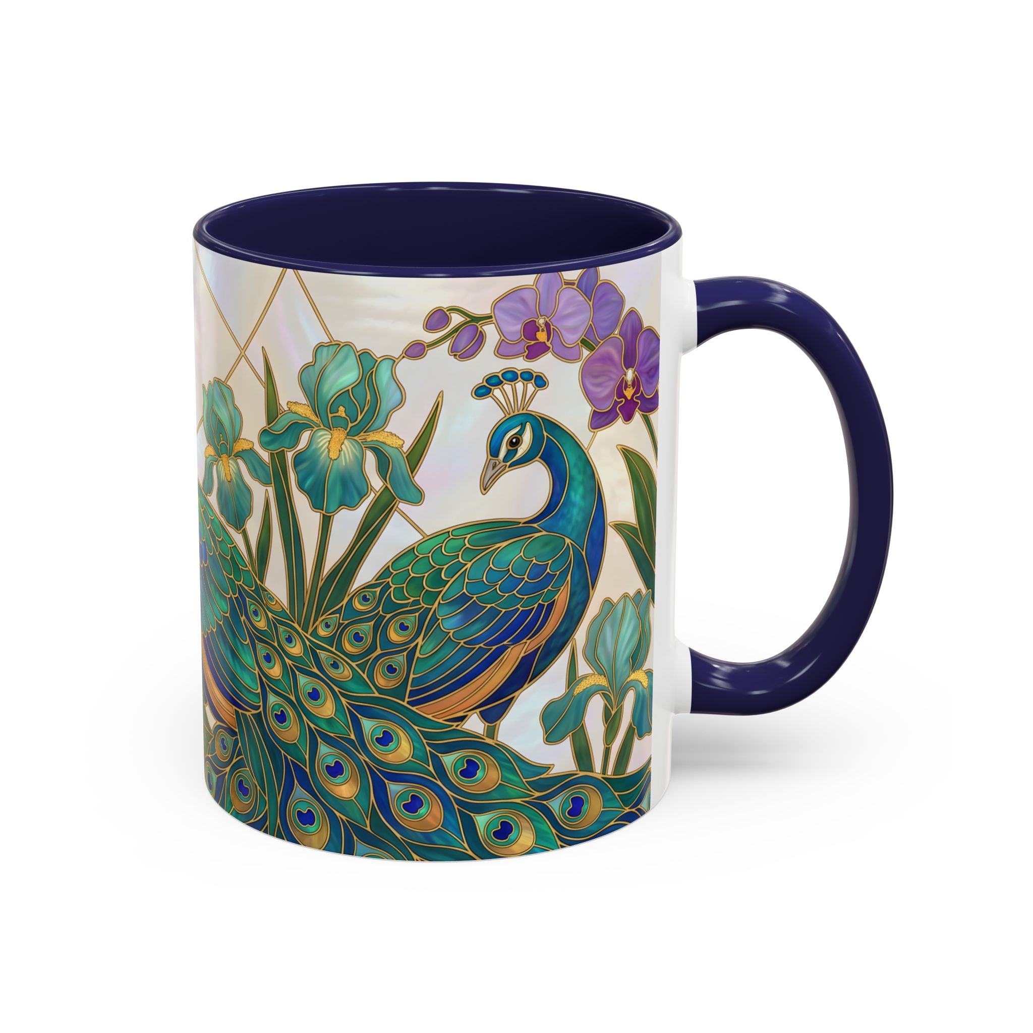 Garden Peacock Stained Glass Style Mug