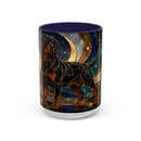 Warm Glow Rottweiler Stained Glass Style Mug