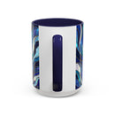 Cobalt Wolf Guardian Stained Glass Style Mug