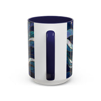 Celestial Blue Wolf Stained Glass Style Mug