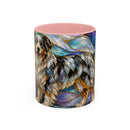 Celestial Australian Shepherd Stained Glass Style Mug