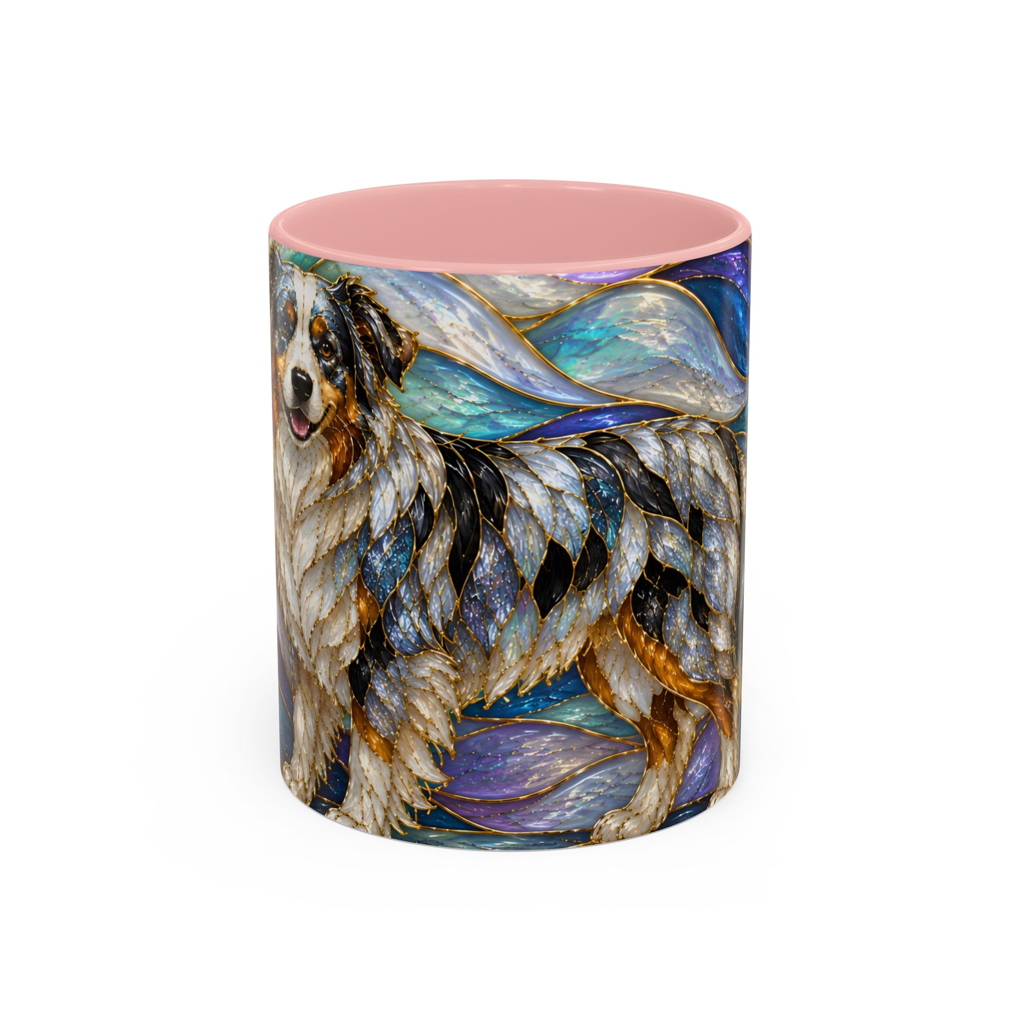 Celestial Australian Shepherd Stained Glass Style Mug