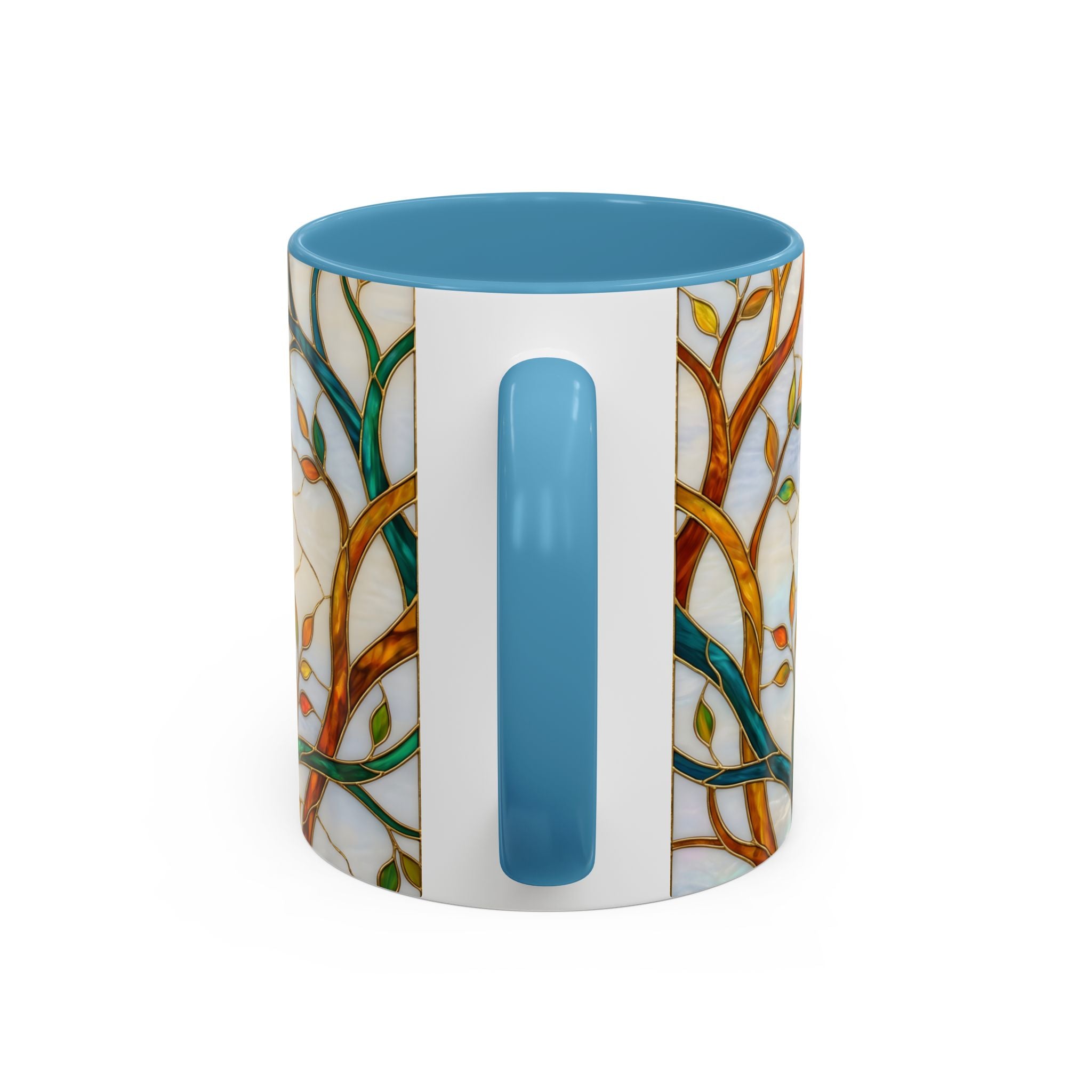 Elegant Peacock Stained Glass Style Mug