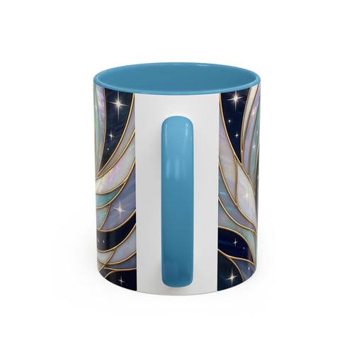 Starlit Arctic Fox Stained Glass Style Mug