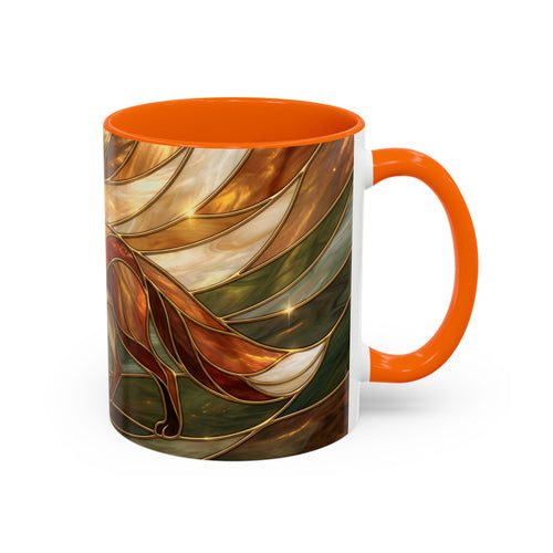 Olive Glow Fox Stained Glass Style Mug