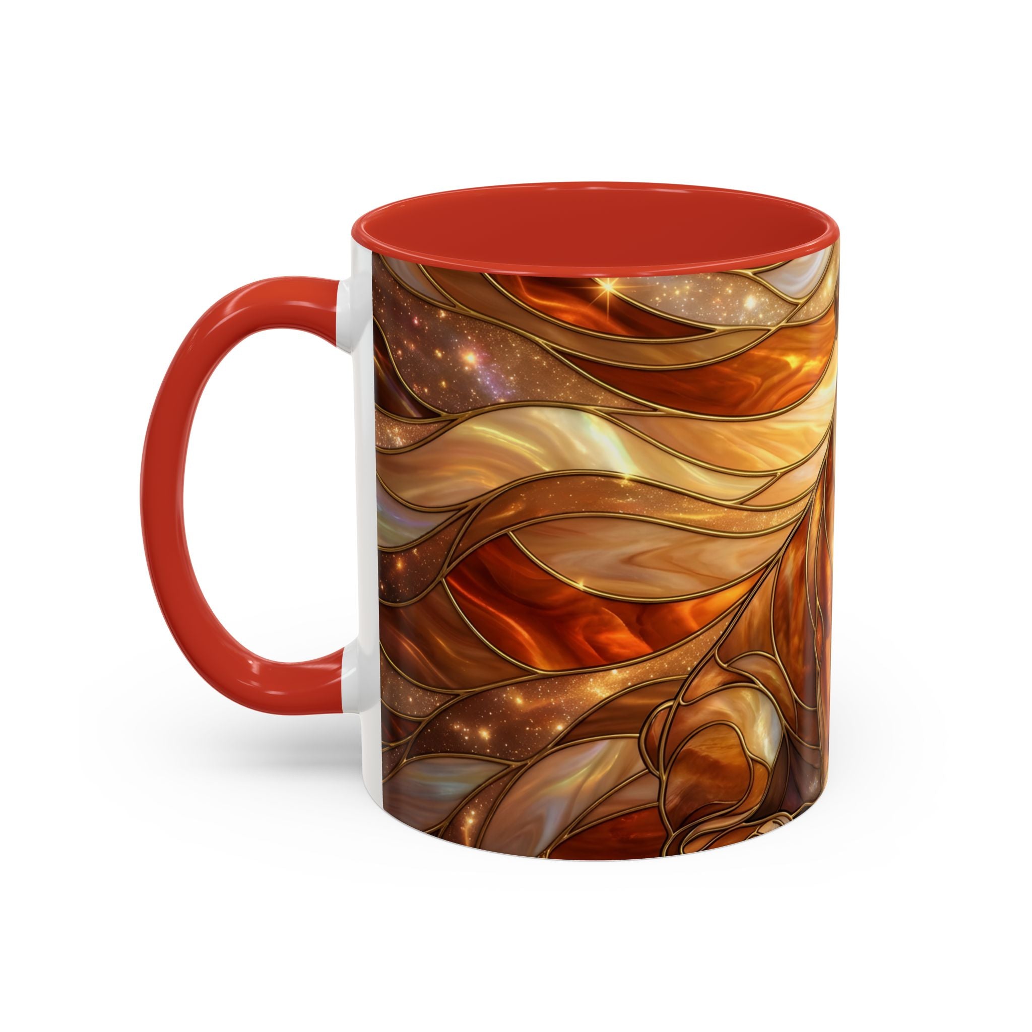 Amber Bulldog Stained Glass Style Mug