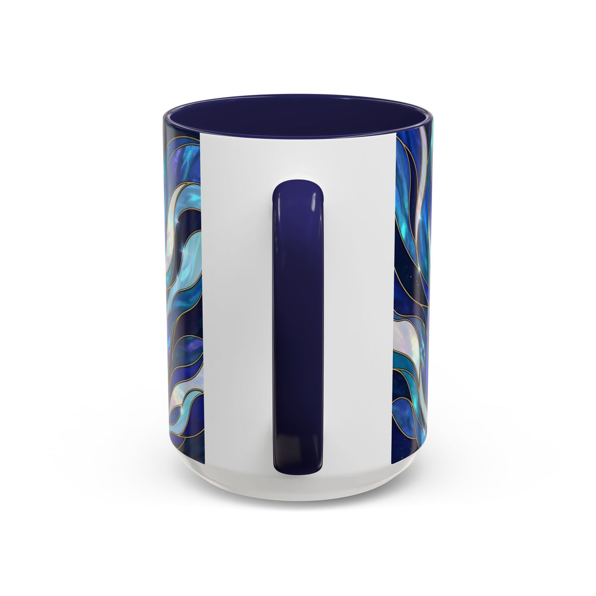 Cobalt Wolf Duo Stained Glass Style Mug