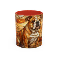 Amber Bulldog Stained Glass Style Mug