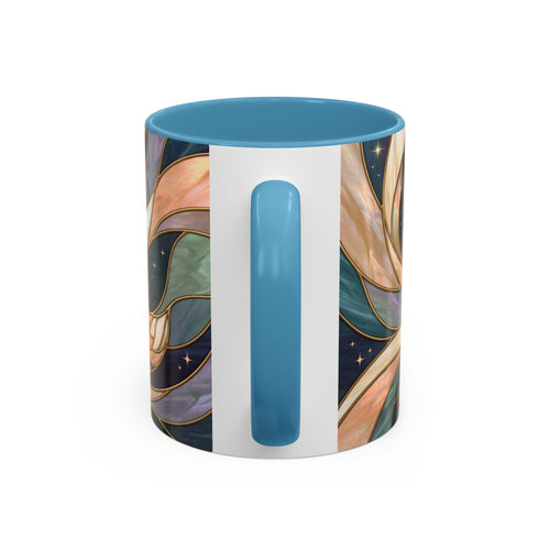 Teal Night Fox Stained Glass Style Mug