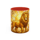 Golden Sakura Lion Stained Glass Style Mug