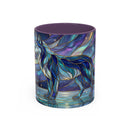 Starlit Lake Wolf Stained Glass Style Mug
