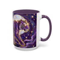 Celestial Purple Tiger Stained Glass Style Mug