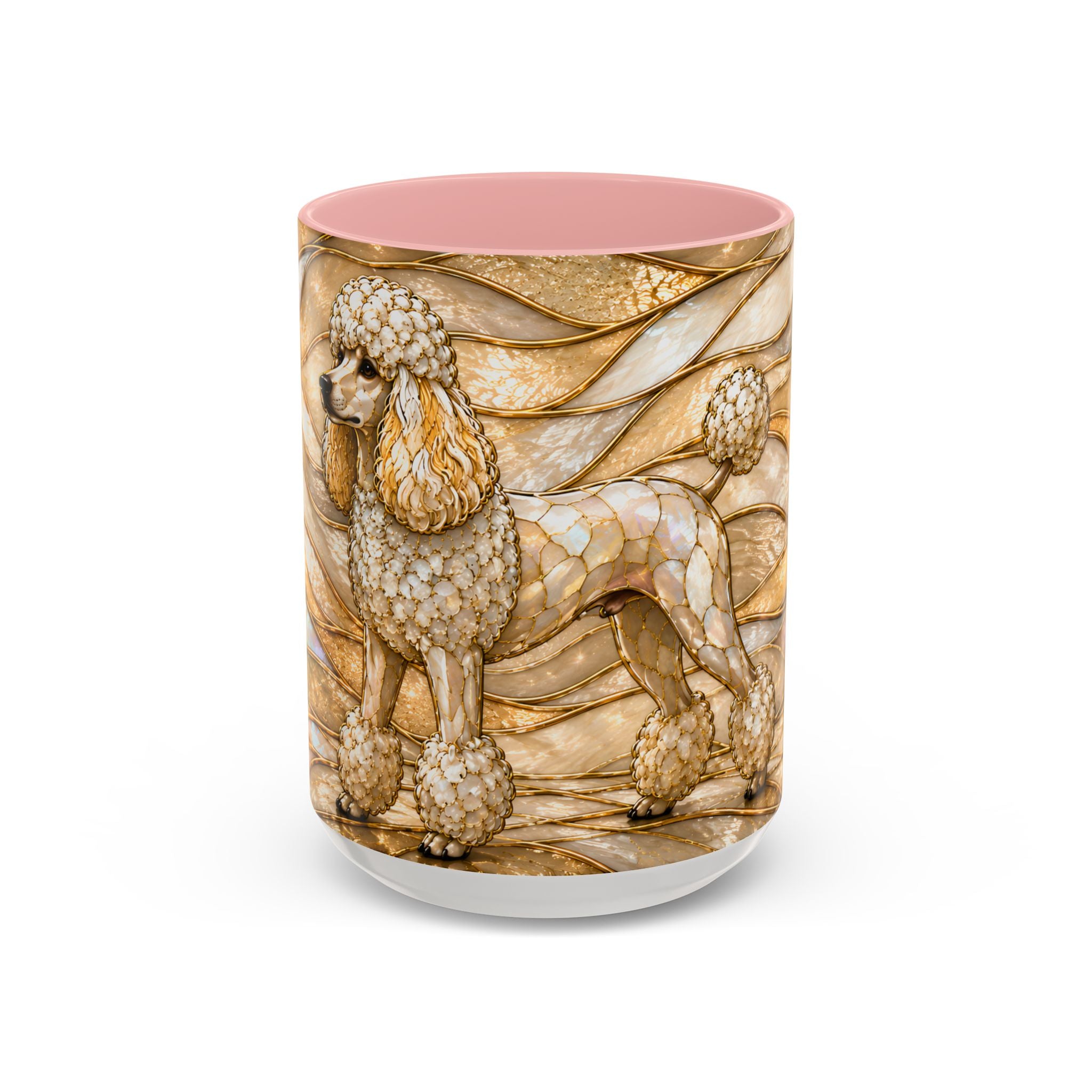 Golden Glow Poodle Stained Glass Style Mug
