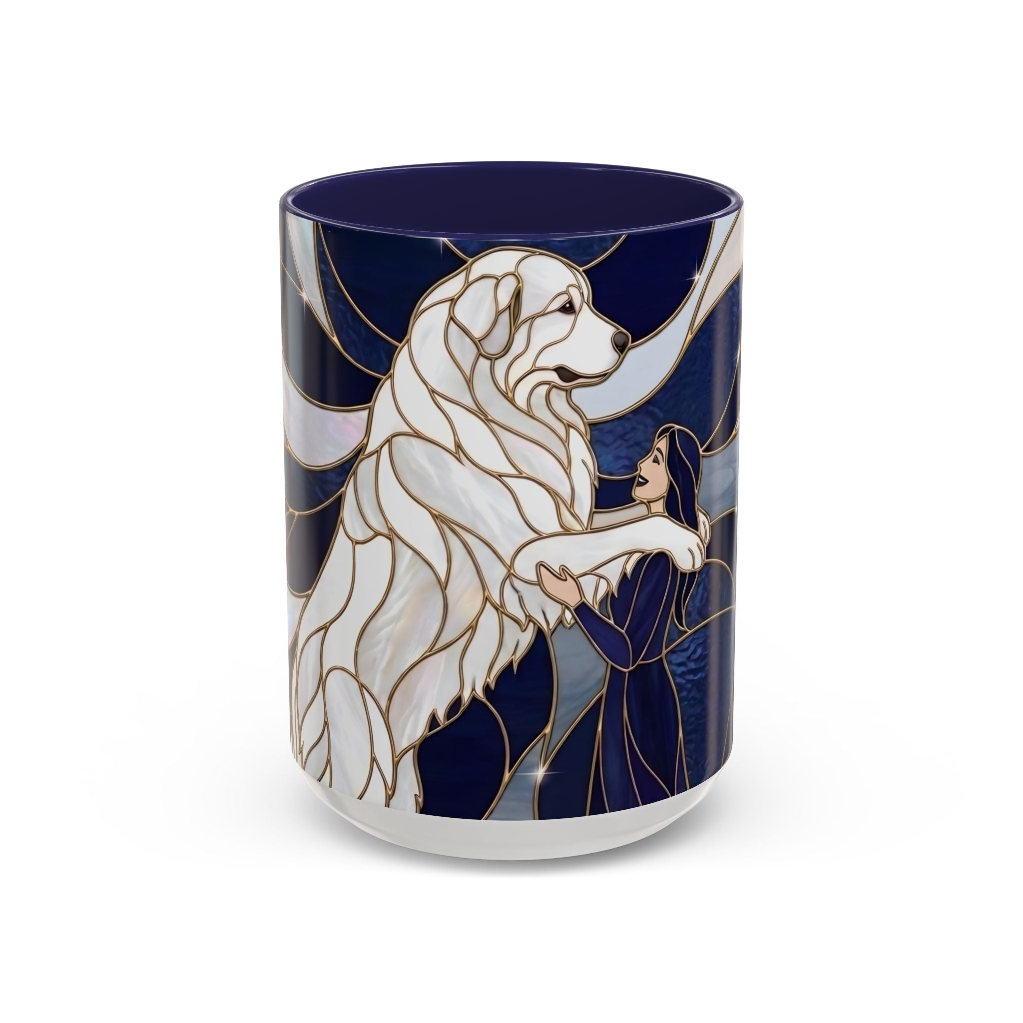 Faithful Friend Great Pyrenees Stained Glass Style Mug