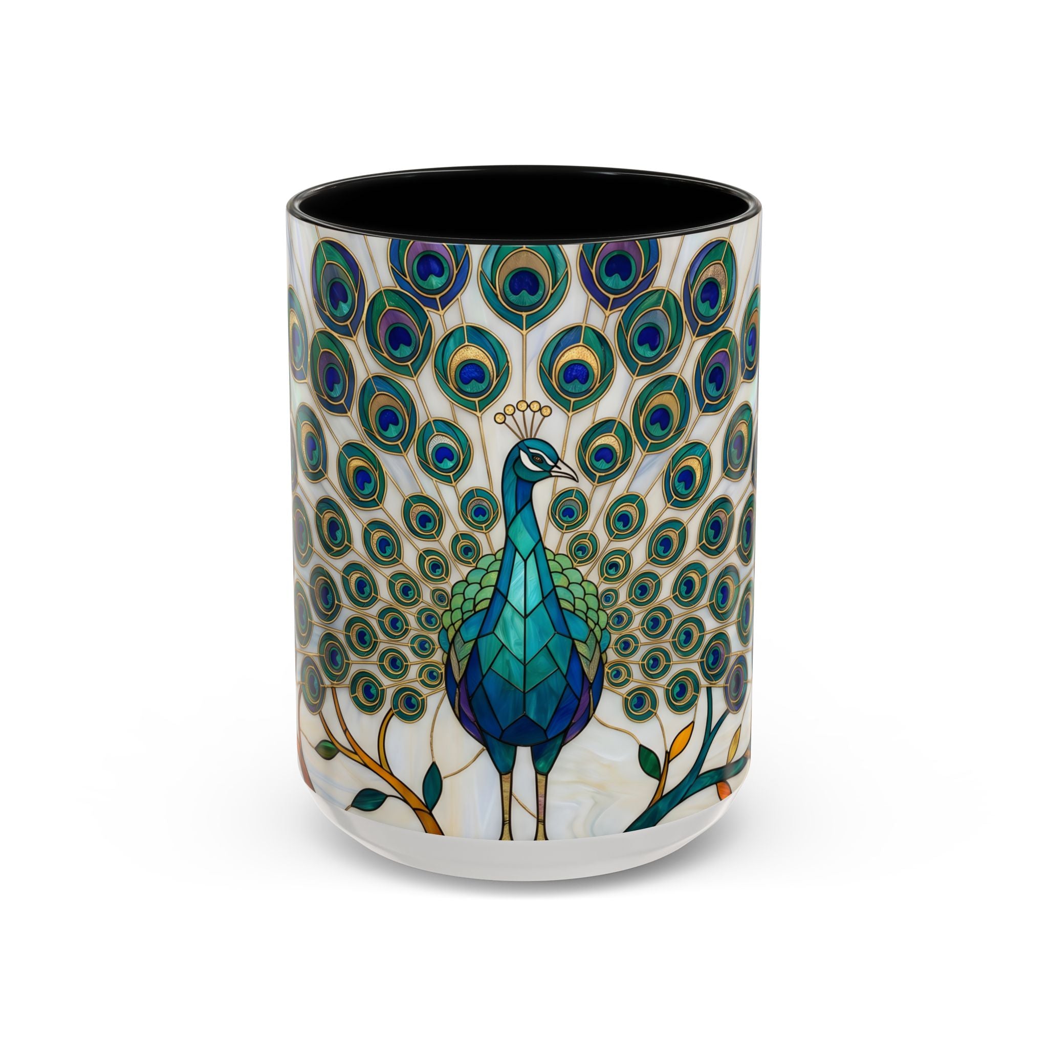 Classic Peacock Stained Glass Style Mug