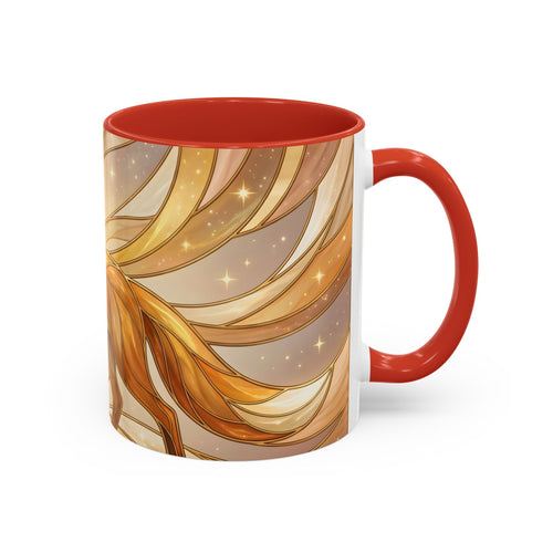 Golden Glow Fox Stained Glass Style Mug