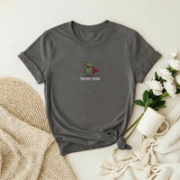 Tired Frog Embroidered Premium T-Shirt