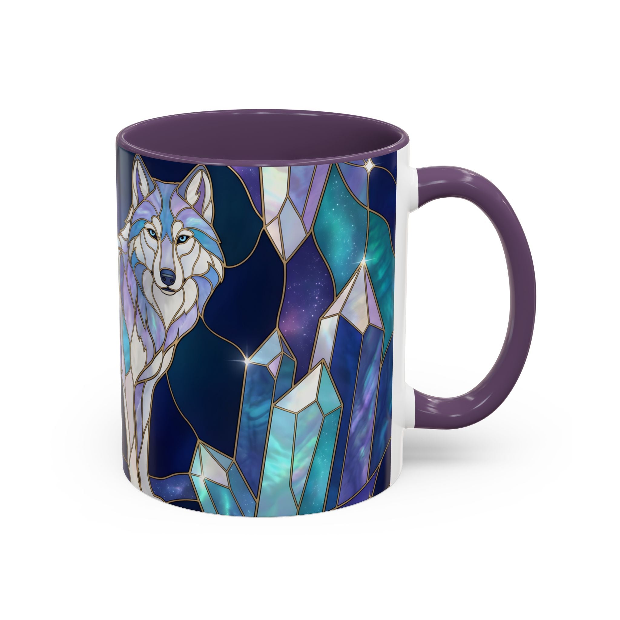 Crystal Wolf Stained Glass Style Mug