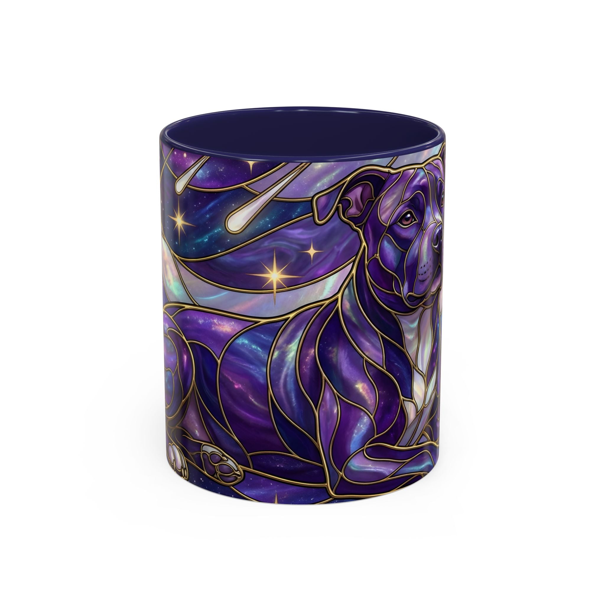 Cosmic Glow Staffy Stained Glass Style Mug
