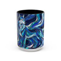 Cobalt Wolf Stained Glass Style Mug
