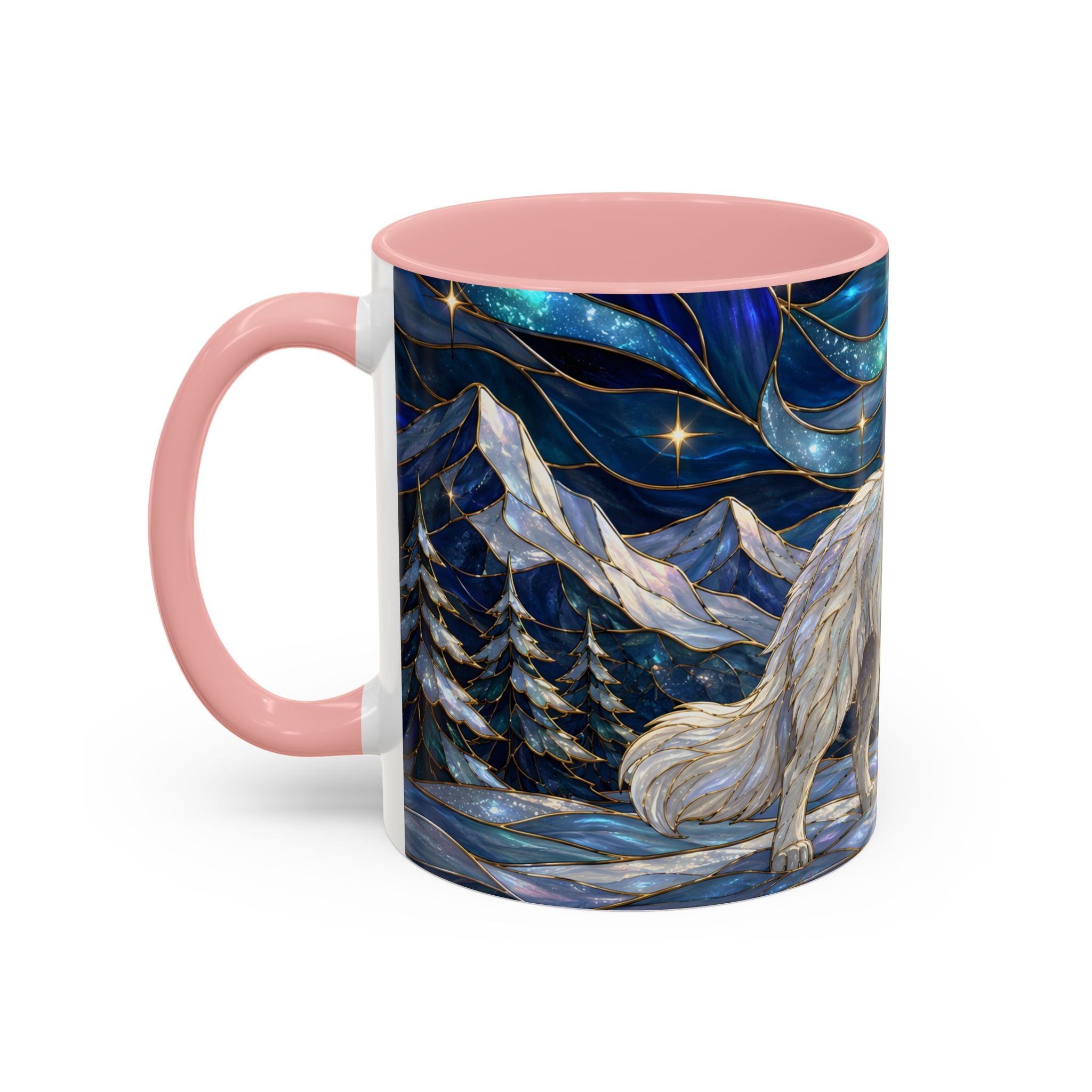 Mountain Guardian Great Pyrenees Stained Glass Style Mug