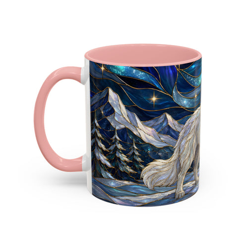 Mountain Guardian Great Pyrenees Stained Glass Style Mug