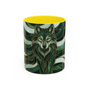 Jade Wolf Stained Glass Style Mug