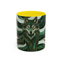 Jade Wolf Stained Glass Style Mug