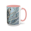 Mystical Blue Wolf Stained Glass Style Mug