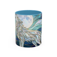 Moonlit Wolf Stained Glass Style Mug
