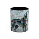 Mystical Blue Wolf Stained Glass Style Mug