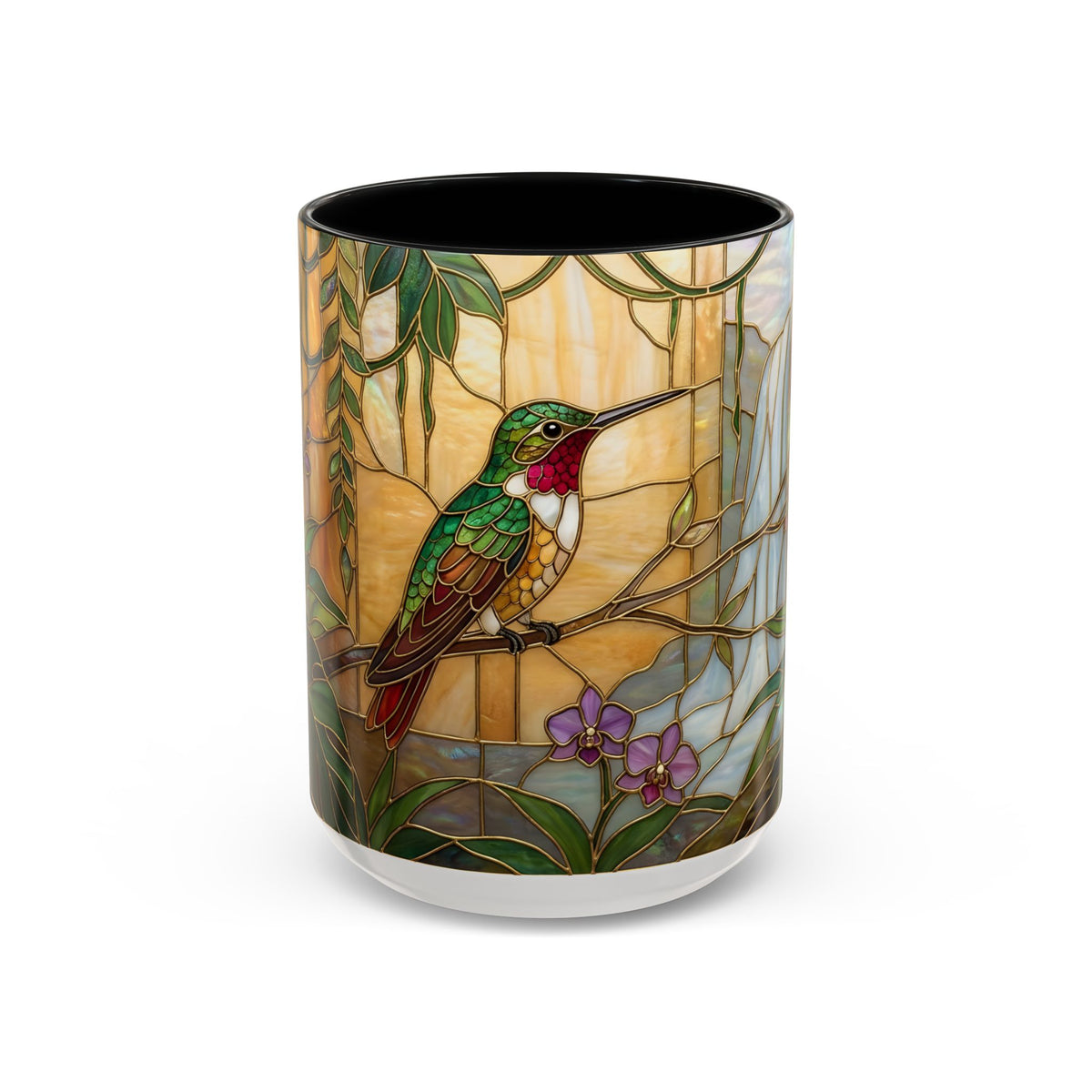 Tropical Hummingbird Stained Glass Style Mug