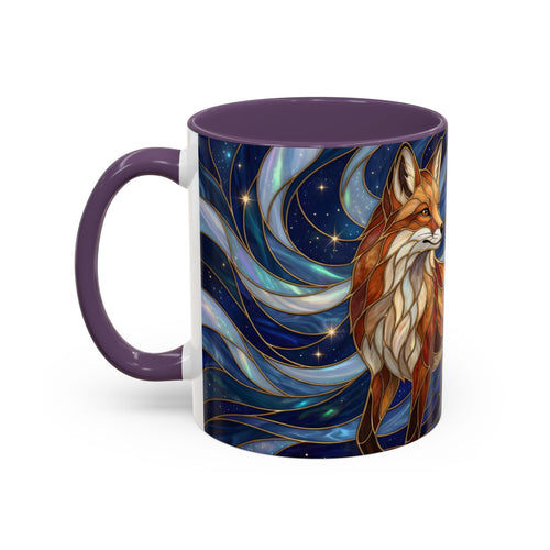 Midnight Fox Stained Glass Style Mug