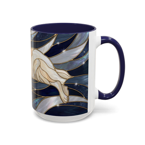 Navy Glow Great Pyrenees Stained Glass Style Mug