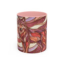 Rose Gold Wolf Stained Glass Style Mug