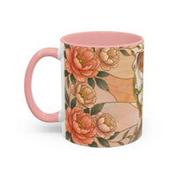 Custom Pet Photo Floral Stained Glass Style Mug
