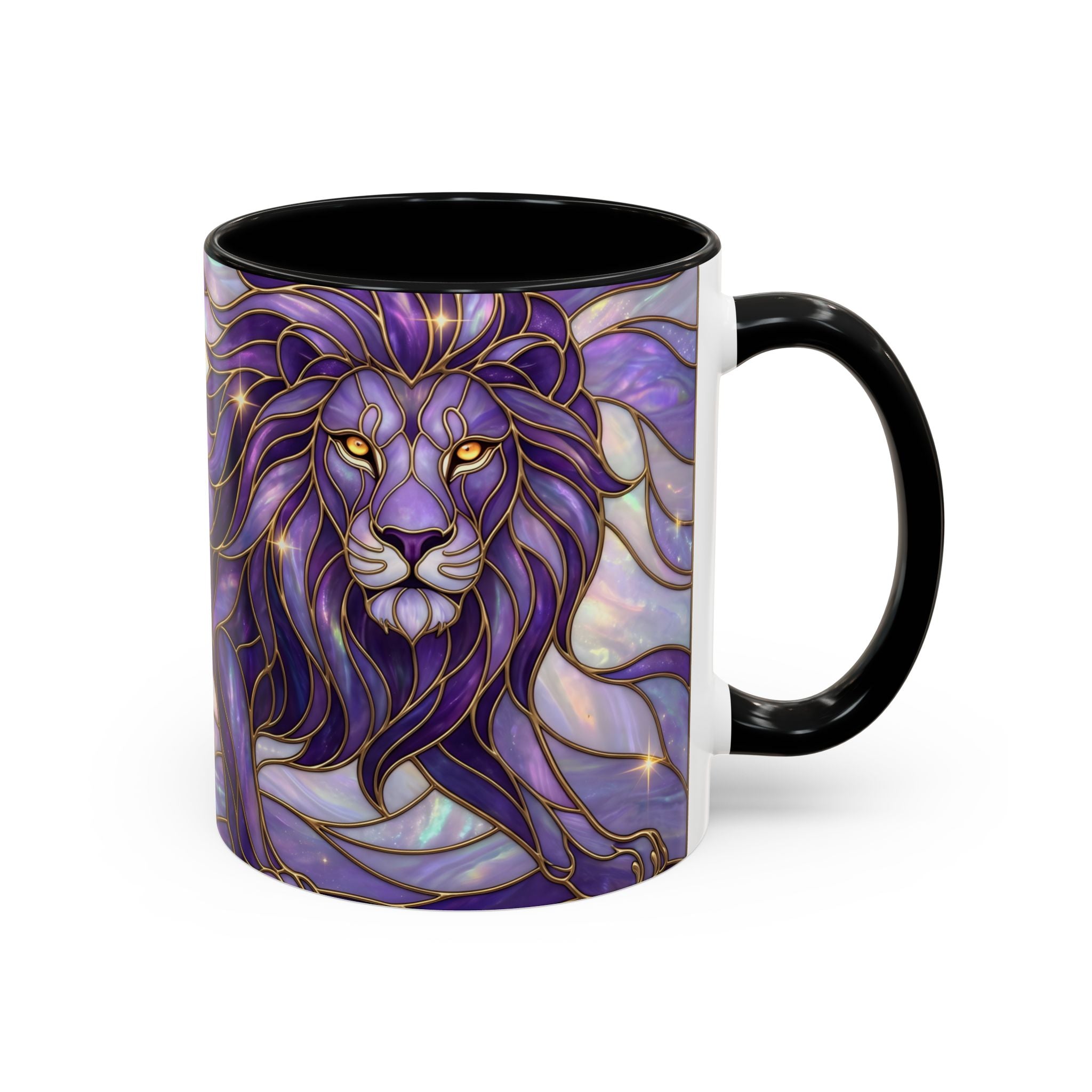 Purple Lion Stained Glass Style Mug