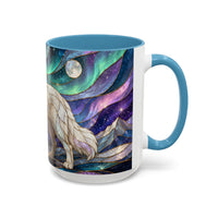 Aurora Peaks Great Pyrenees Stained Glass Style Mug