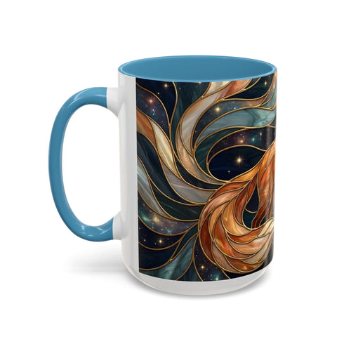 Celestial Night Fox Stained Glass Style Mug