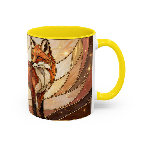 Honey Light Fox Stained Glass Style Mug