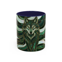 Jade Wolf Stained Glass Style Mug