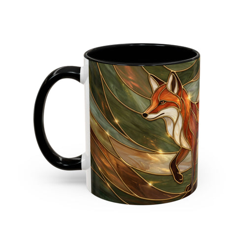 Olive Glow Fox Stained Glass Style Mug