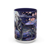 Night Sakura Wolf Stained Glass Style Wolf Coffee Mug
