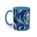 Cobalt Wolf Stained Glass Style Mug